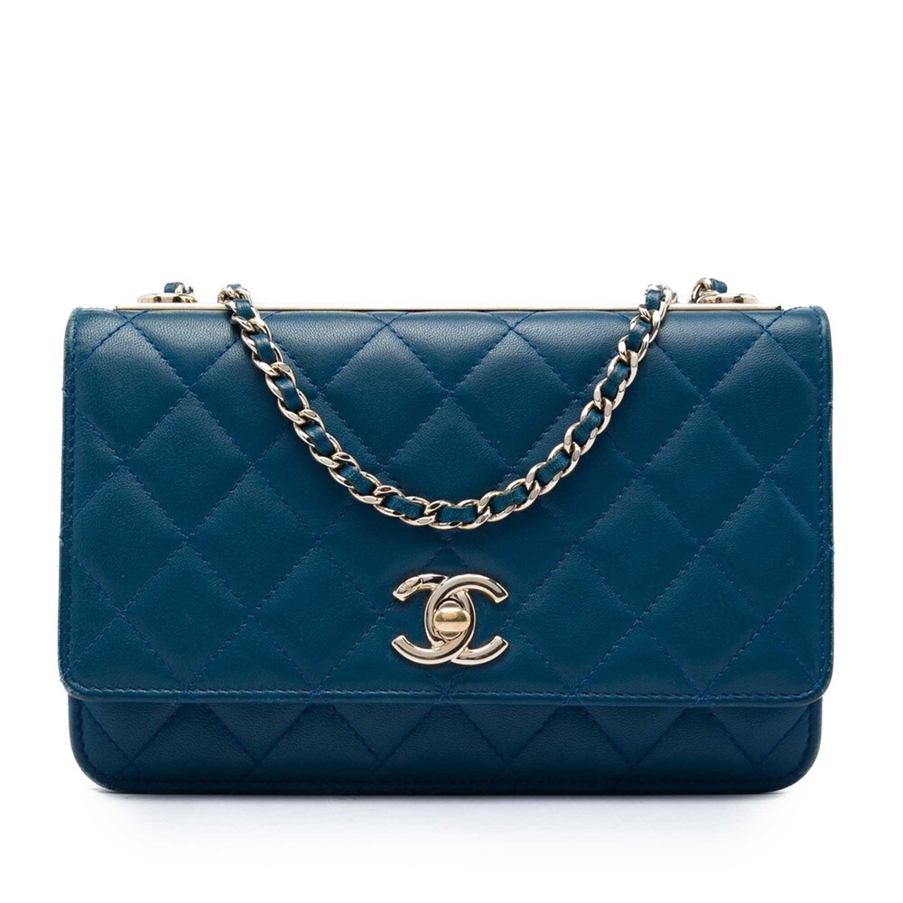 Pre-Loved Chanel Quilted Lambskin Trendy CC Wallet On Chain